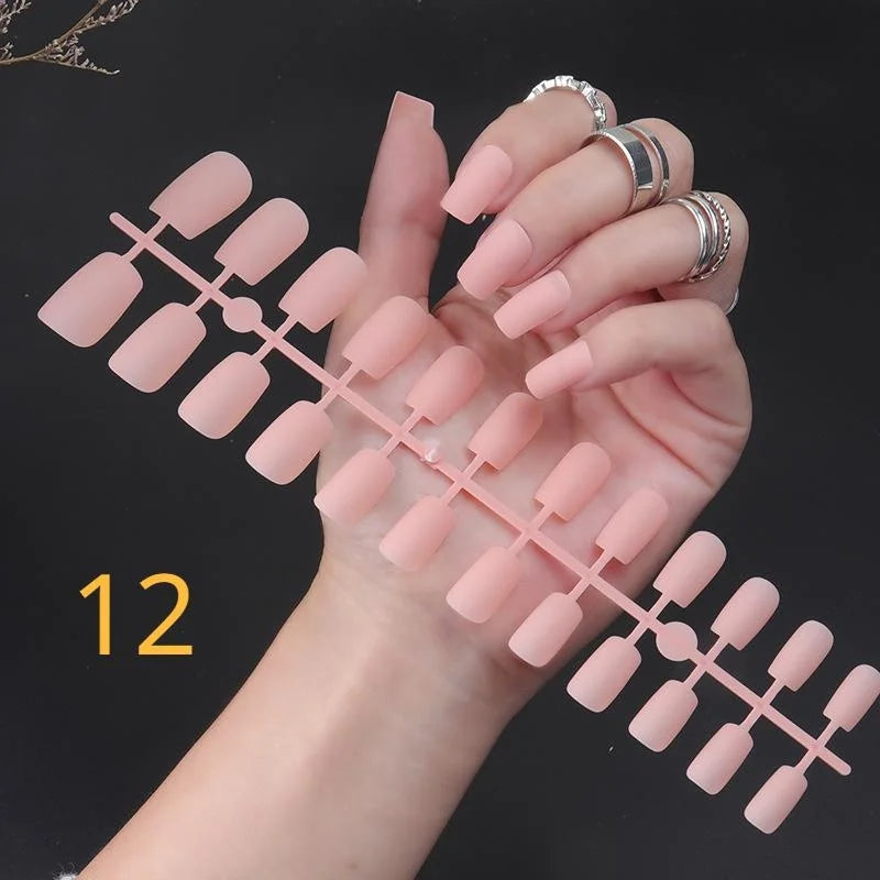 1PCS Matte False Nails | Square Head Press-On Nails | Frosted Full Cover Detachable Artificial Fingernails | Ballerina Style | No Glue | tonyfinger store