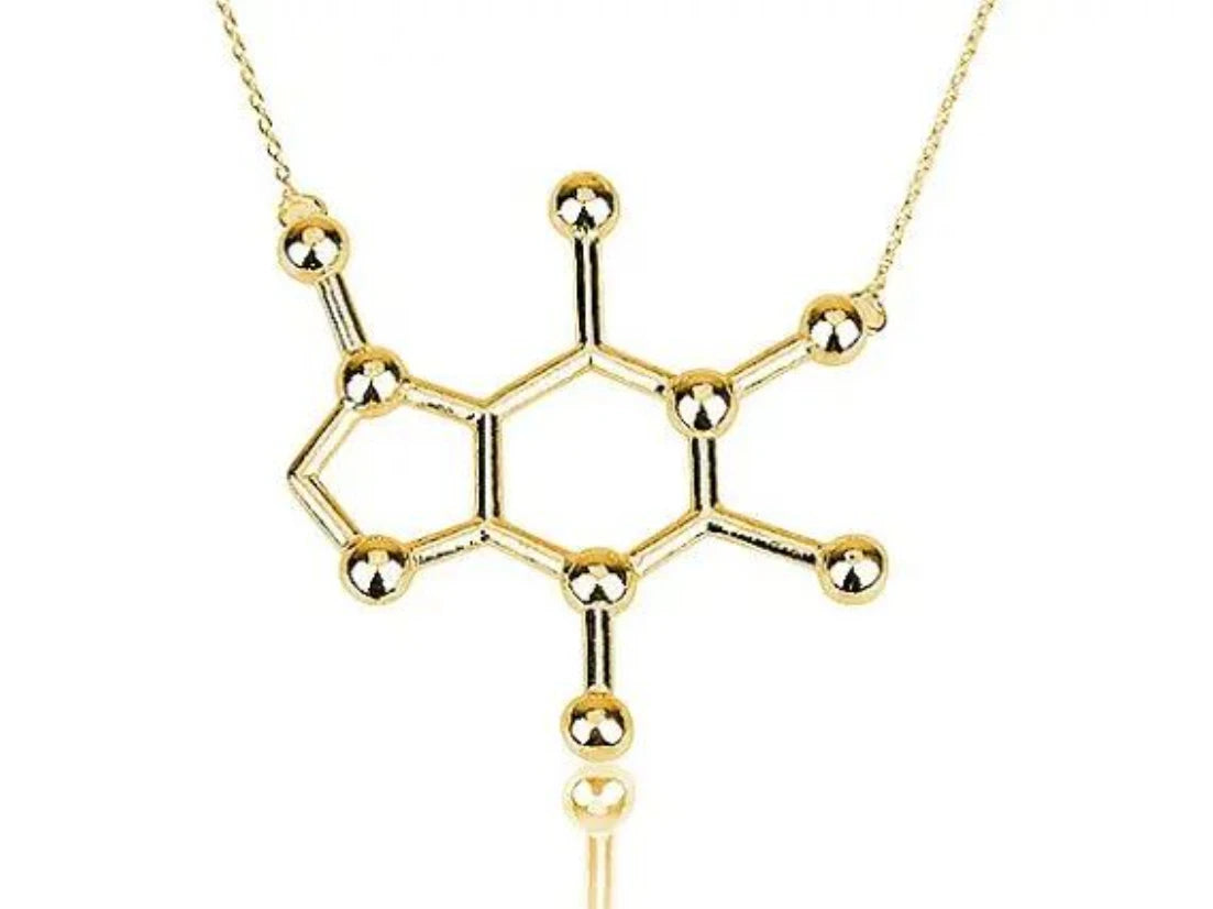 Unique Caffeine Molecule Structure Necklace