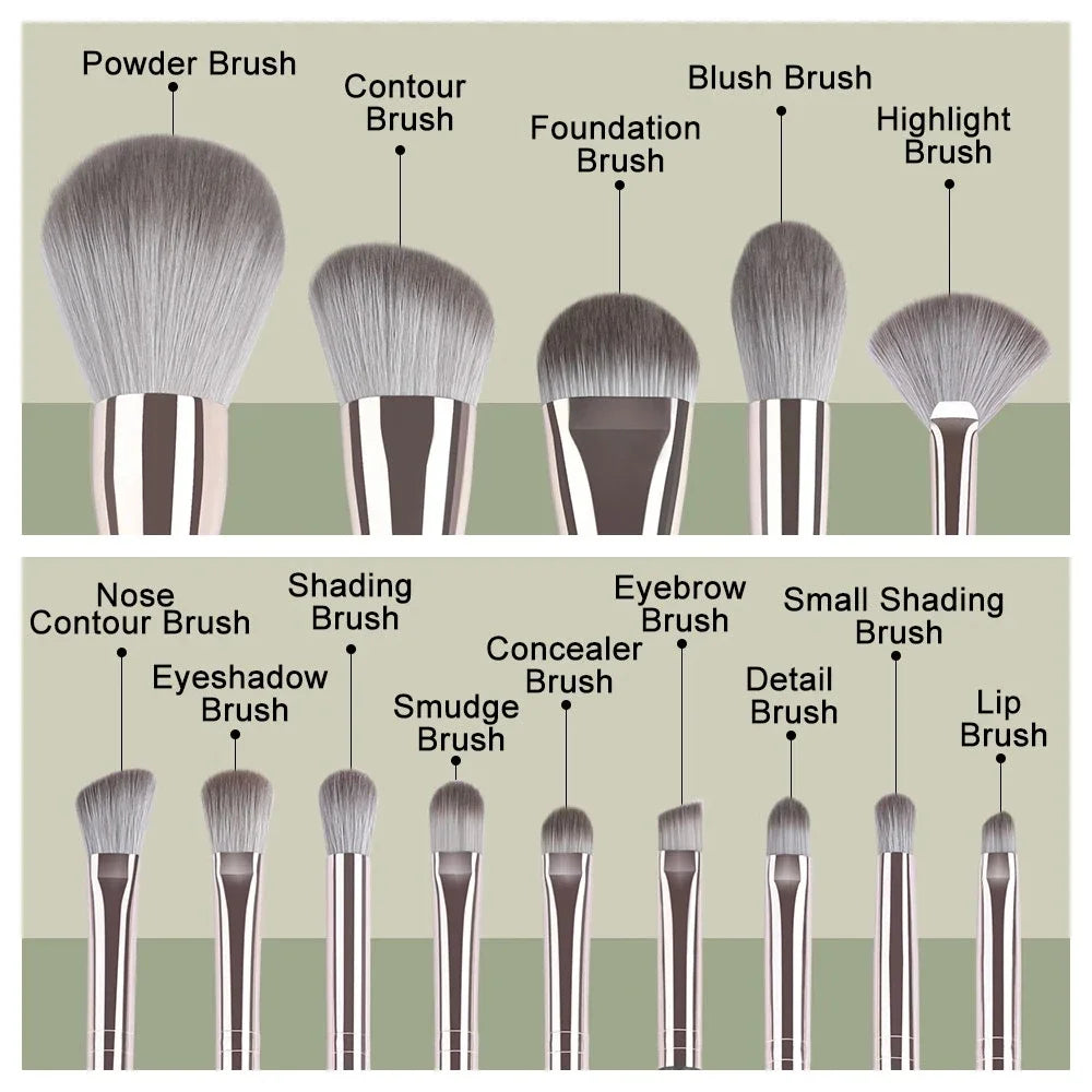 10-20PCS Makeup Brush Set - Powder, Eye Shadow, Highlighter, Foundation & Contour Brushes | Tonyfinger Store