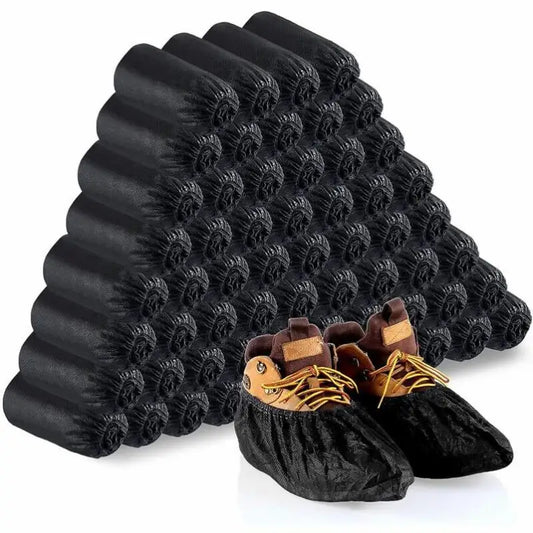 100 Count Non-Slip Disposable Shoe Covers for Indoor & Outdoor Use