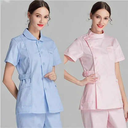 2024 Blue Long Sleeve Scrubs Top | Nurse Uniforms & Lab Coat for Women | Medical & Beauty Salon Workwear | tonyfinger store