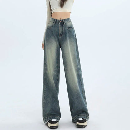 Y2K Retro Jeans for Women 2023 Wide Leg Trouser Streetwear Chic Vntage Denim Pants