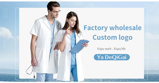 Scrubs Set for Women Pet Hospital Uniform Set Scrub Suits Solid Color Unisex Surgical Gown Pocket V-neck Joggers Wholesale Price