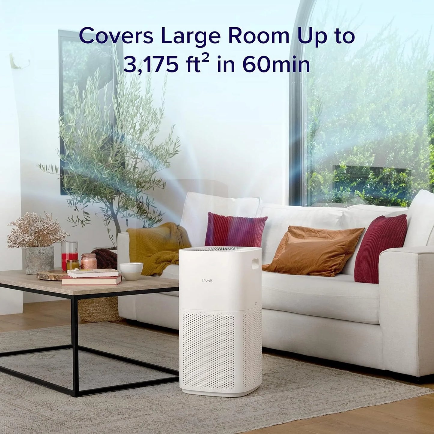 Air Purifiers for Home Large Room, Covers Up to 3175 Sq. Ft, Smart WiFi & PM2.5 Monitor, 3-in-1 Filter Captures Particles, Smoke