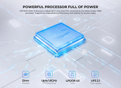 2024 HOTWAV Note 13 Mobile Phones Android 6.6'' HD+ 90Hz 50MP Camera 5160mAh Battery 8GB(4+4)+128GB Smartphones