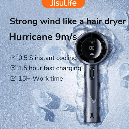 JISULIFE Mini Bladeless Handheld Fan - 100 Speeds, USB Rechargeable