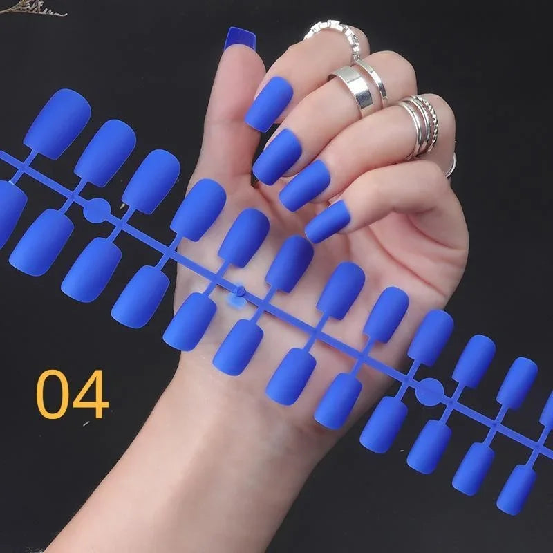 1PCS Matte False Nails | Square Head Press-On Nails | Frosted Full Cover Detachable Artificial Fingernails | Ballerina Style | No Glue | tonyfinger store