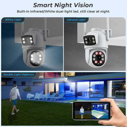 BESDER 8MP PTZ Wifi Camera: Night Vision, Dual Screen, Human Detection, 4MP CCTV