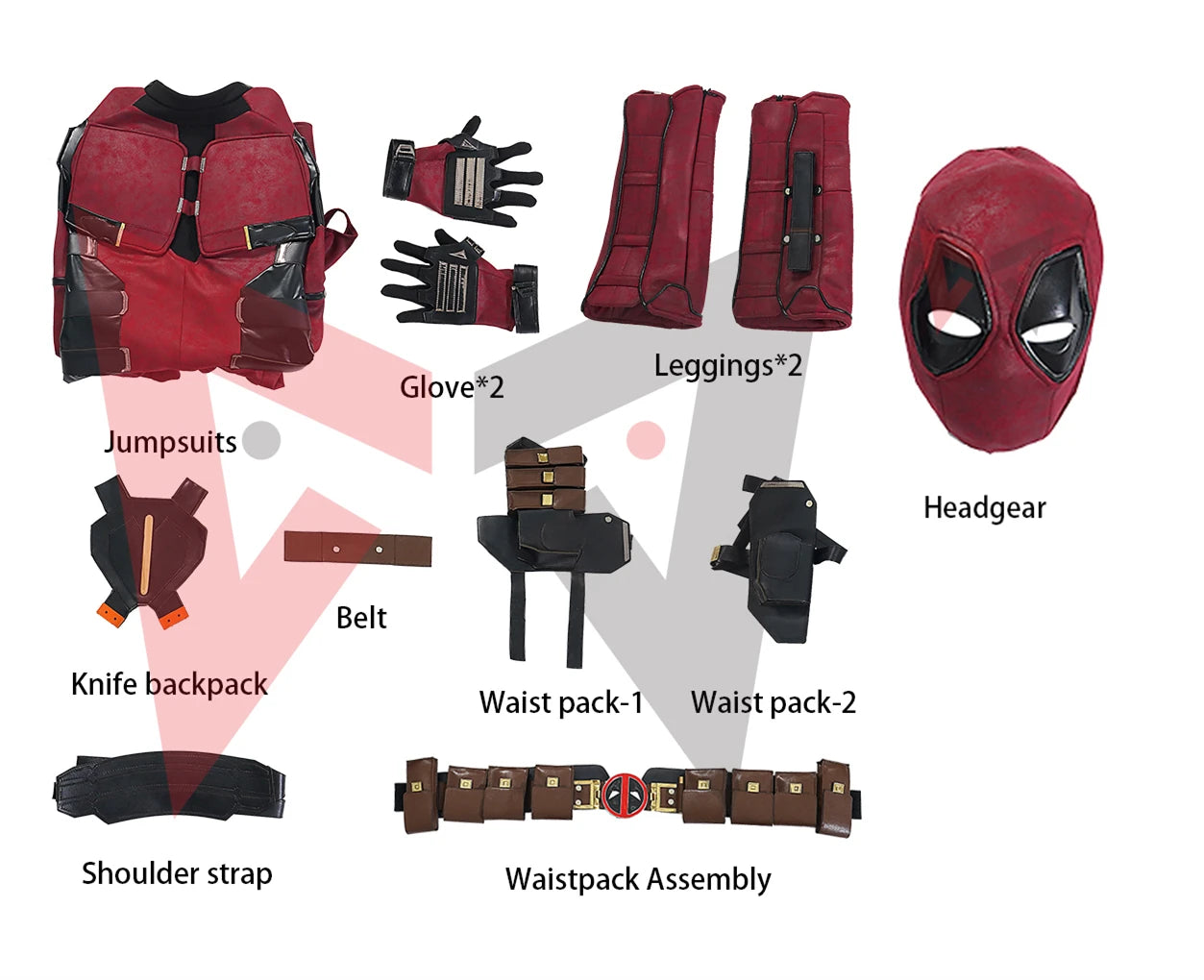 New Deadpooling 3 Cosplay Costume Wade Wilson Jumpsuit & Belt Set - Movie Anti-Hero Suit for Halloween | tonyfinger store