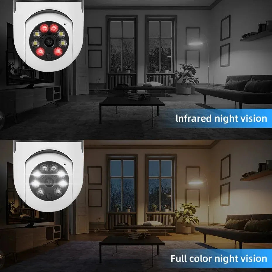 Bulb E27 Surveillance Camera Full Color Night Vision Automatic Human Tracking Zoom Indoor Security Monitor Wifi Miini IP Camera