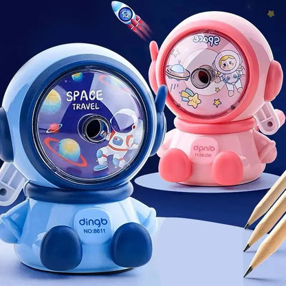 Astronaut Cartoon Pencil Sharpener | Hand Crank Manual Sharpener for Students & Professionals | Cute Pencil Cutter for School | tonyfinger store