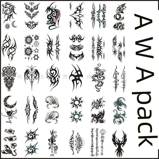 Tattoo Sticker Waterproof Men's and Women's Long-Lasting Special Artificial Tattoo Pattern Totem Ankle Internet Celebrity Temporary Tattoos