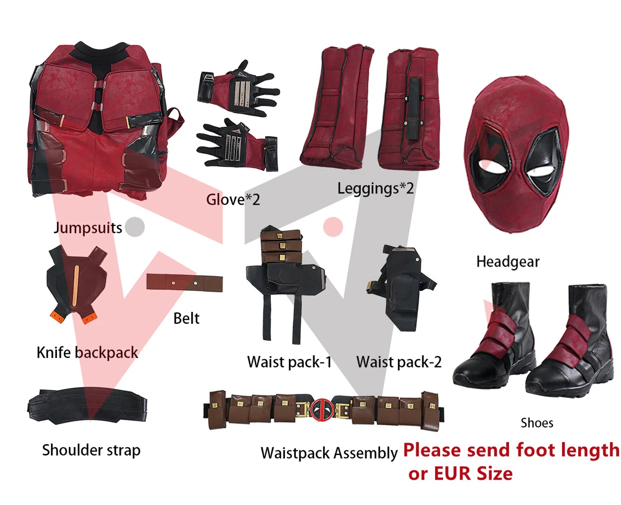 New Deadpooling 3 Cosplay Costume Wade Wilson Jumpsuit & Belt Set - Movie Anti-Hero Suit for Halloween | tonyfinger store