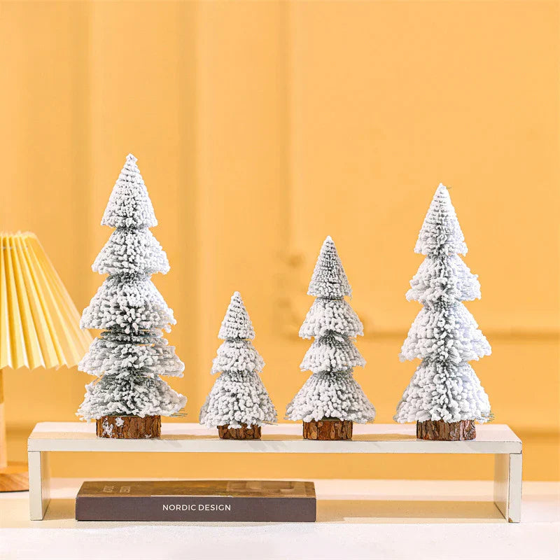 light flock cedar tree realistic tabletop pine tree diy christmas