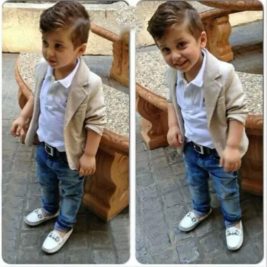 Trendy Baby Boys’ Clothing Set: Cute 3-Piece Casual Coat, Jacket, Shirt, and Pants (CCS241)