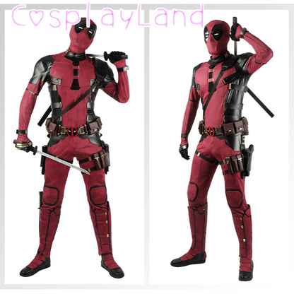 New Arrival DP3 Mr. Pool Cosplay Costume - Red Leather Hero Jumpsuit for Men | Halloween & Carnival Outfit | tonyfinger store