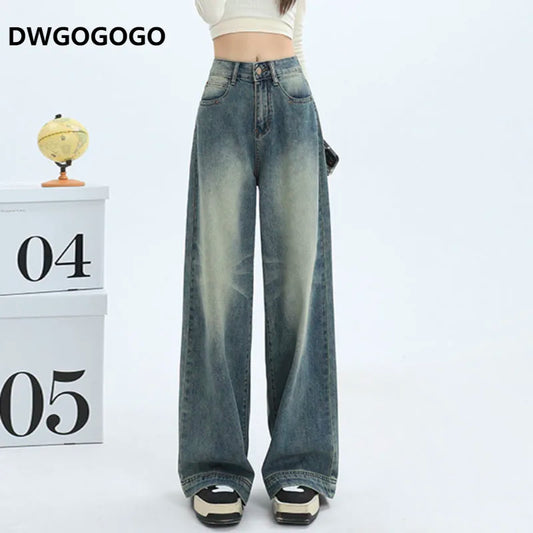 Y2K Retro Jeans for Women 2023 Wide Leg Trouser Streetwear Chic Vntage Denim Pants