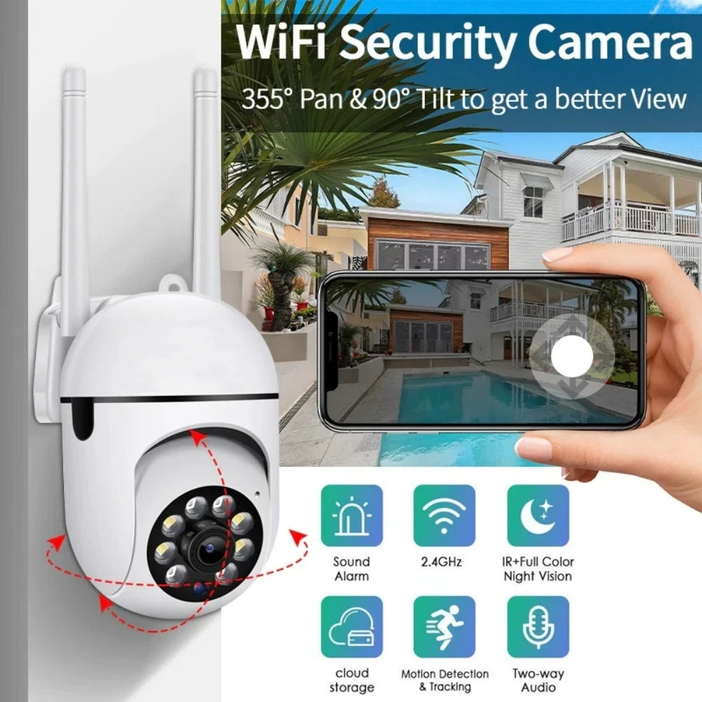 8MP Smart Home WiFi Camera: Motion Detection, Auto Tracking, Color Night Vision