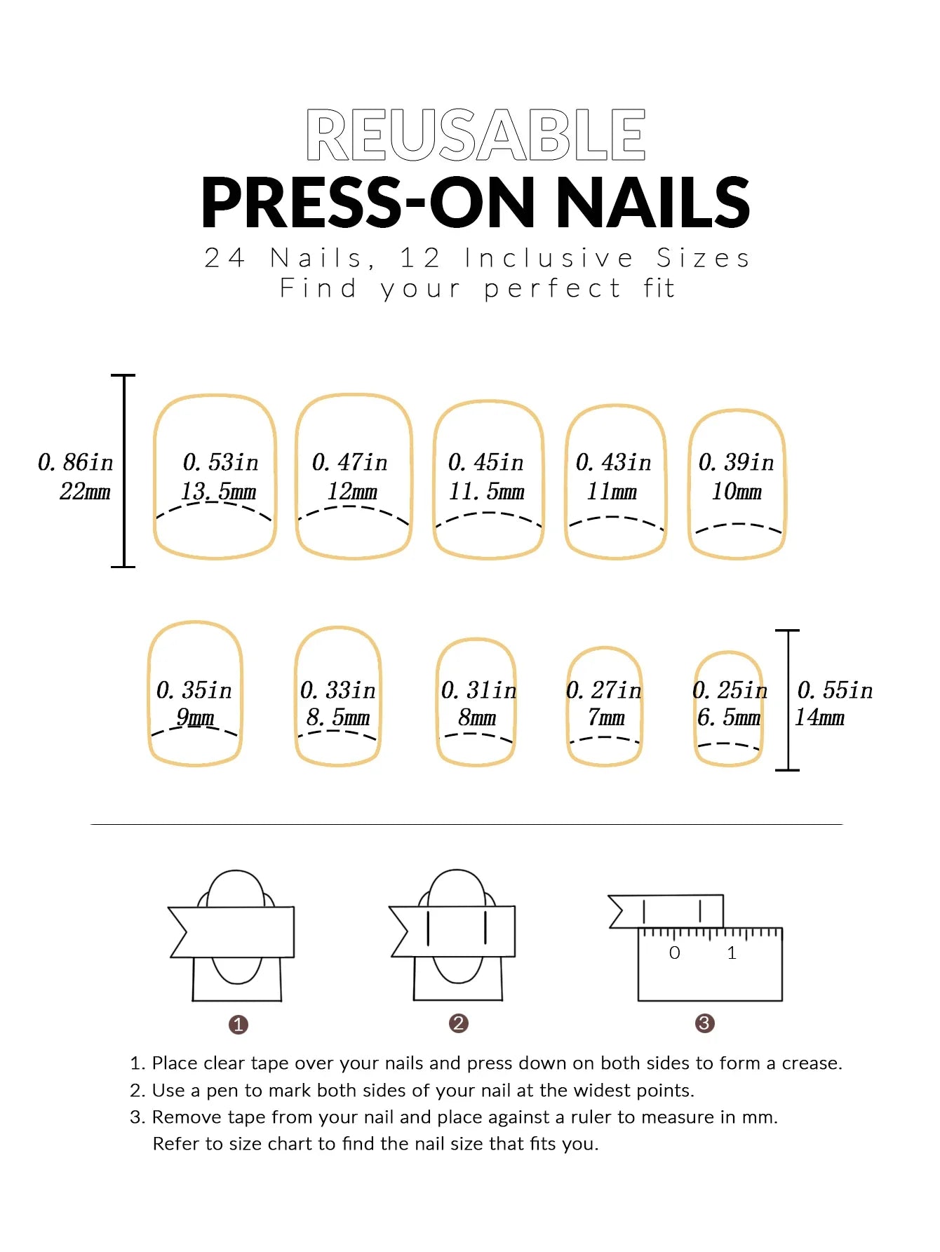 24 Pcs White Long Square French Press On Nails with Love Design | Includes Nail File & Glue Stickers | Tonyfinger Store