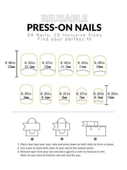 24 Pcs White Long Square French Press On Nails with Love Design | Includes Nail File & Glue Stickers | Tonyfinger Store