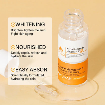 Nicotinamide Whitening Freckles Serum Dark Spot Remover Vitamin C Lightening Melanin Blemish Moisturizer Brighten Face Skin Care