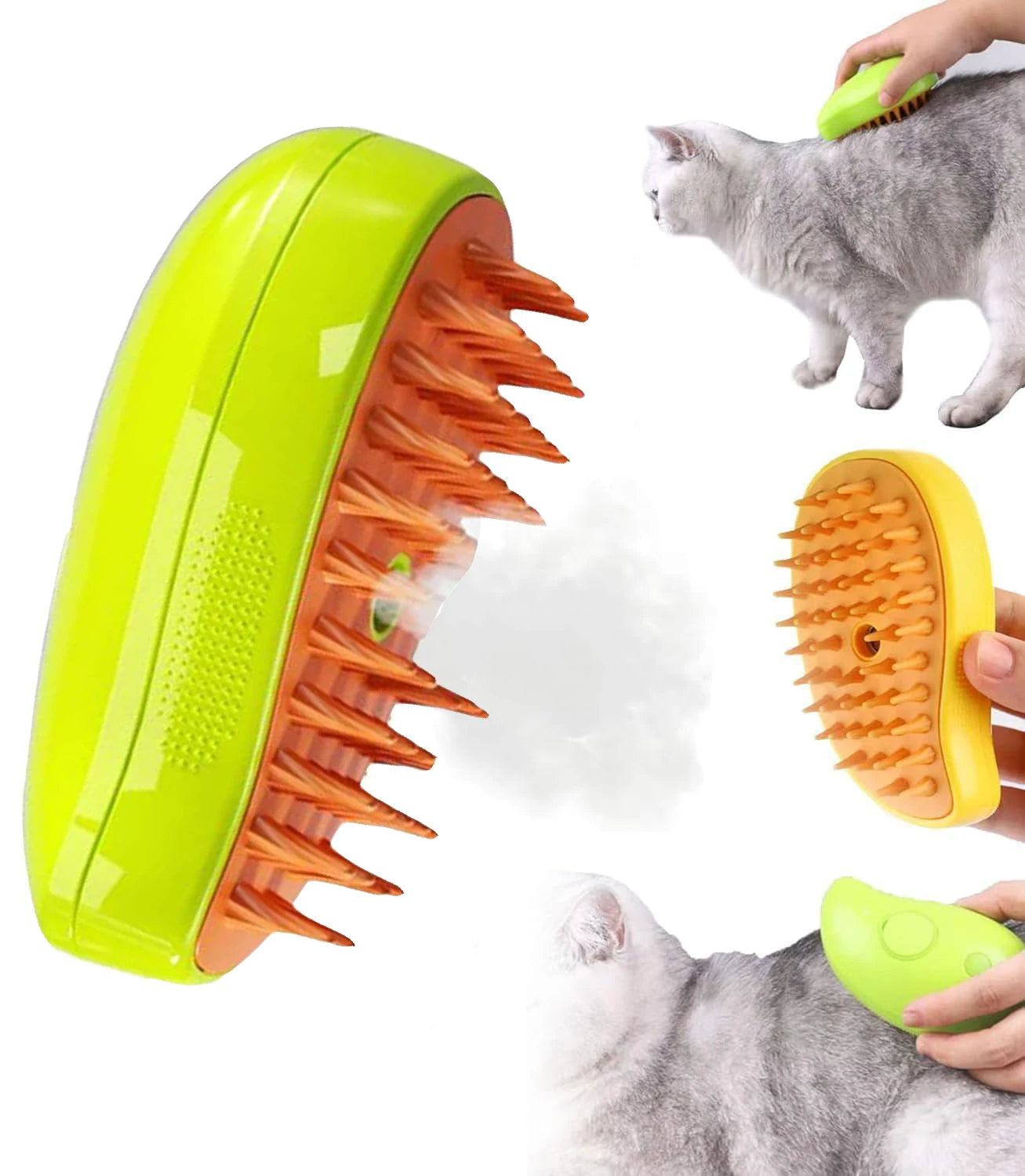 3-in-1 Cat & Dog Steam Brush: Groom, Massage, Hair Removal