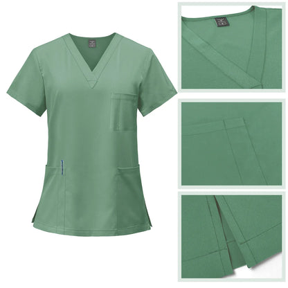 Multicolor Unisex Short Sleeved Pharmacy Nurse Uniform Hospital Doctor Workwear Oral Dental Surgery Uniforms Medical Scrubs Sets