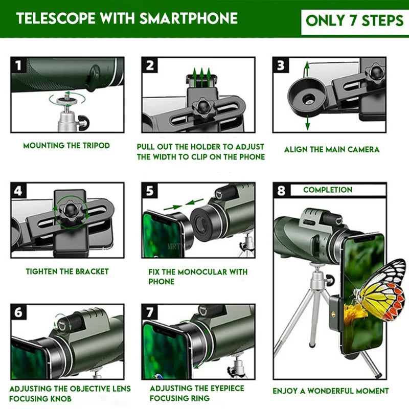 80x100 Portable Zoom HD 5000M Telescope Folding Long Distance Mini Powerful Telescope for Hunting Sports Outdoor Camping Travel