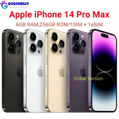 98% New Apple iPhone 14 Pro Max 128GB/256GB/512GB, 6GB RAM, 6.7" Display, 5G, Face ID, Unlocked - tonyfinger store