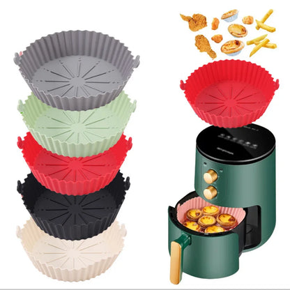 Silicone Air Fryer Baking Tray Reusable silicone baking basket Grill Pan food-grade safe non-stick fryers ovens microwave oven