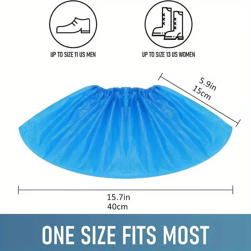 100 Disposable Non-Slip Shoe Covers - Waterproof & Recyclable