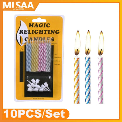 Magic Props Relighting Candles Funny Trick Birthday Candle Party Joke Gift Birthday Party Halloween Decoration Party Accessories