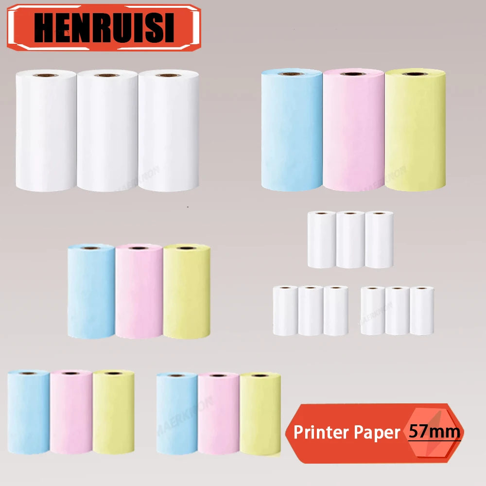 Mini HD Portable Printer - 57mm Thermal Self-Adhesive Labels for Phone Printing 2024