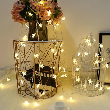 LED String Lights Outdoor Star Chain Lights Garland Lights Bulb