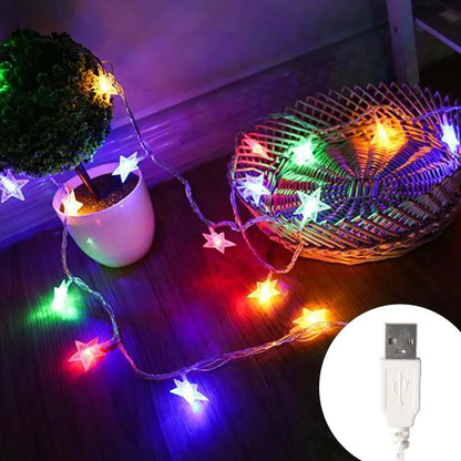 LED String Lights Outdoor Star Chain Lights Garland Lights Bulb