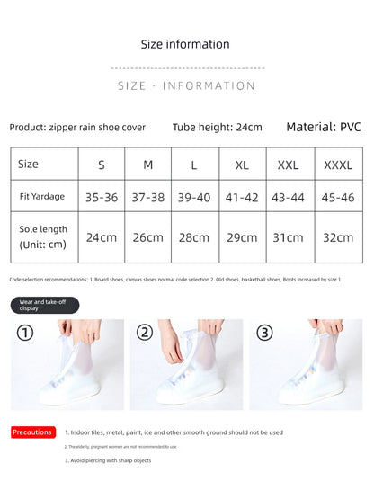 Women's Non Slip Abrasion Resistant Transparent Children Rain Boots Cover