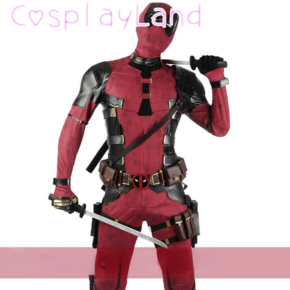 New Arrival DP3 Mr. Pool Cosplay Costume - Red Leather Hero Jumpsuit for Men | Halloween & Carnival Outfit | tonyfinger store