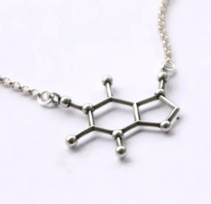 Unique Caffeine Molecule Structure Necklace