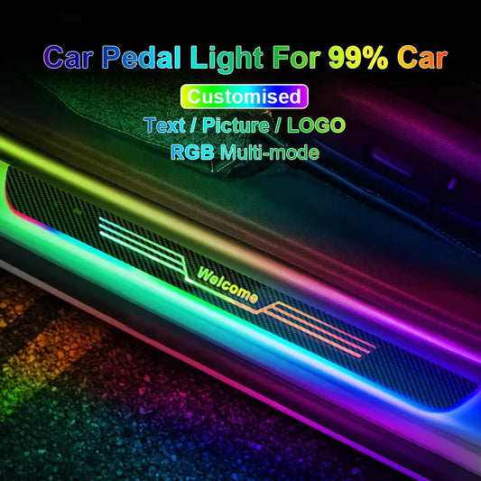 Customizable RGB LED Car Pedal Lights | 2/4 Pcs Personalized Car Door Sill Neon Mood Lighting - tonyfinger store