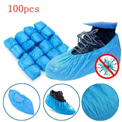 100-Pack Waterproof Disposable Shoe Covers - Cleaning, Rainy Day, Carpet Protection