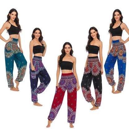 Summer Casual Pants Women Trousers Pantalones Mujer Loose Sweatpants Ladies Bottom Boho Joggers High Waist Pants Woman Clothing