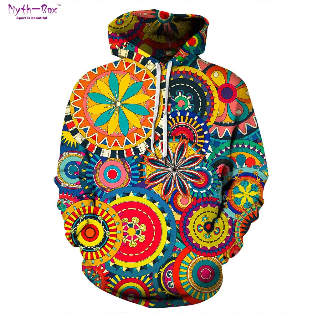 Women/Men's Sports Hoodies Colorful Roundel Athleisure Sweater Loose Sportwear S-XXXL Breathable Pullover Running Hooded Clothes