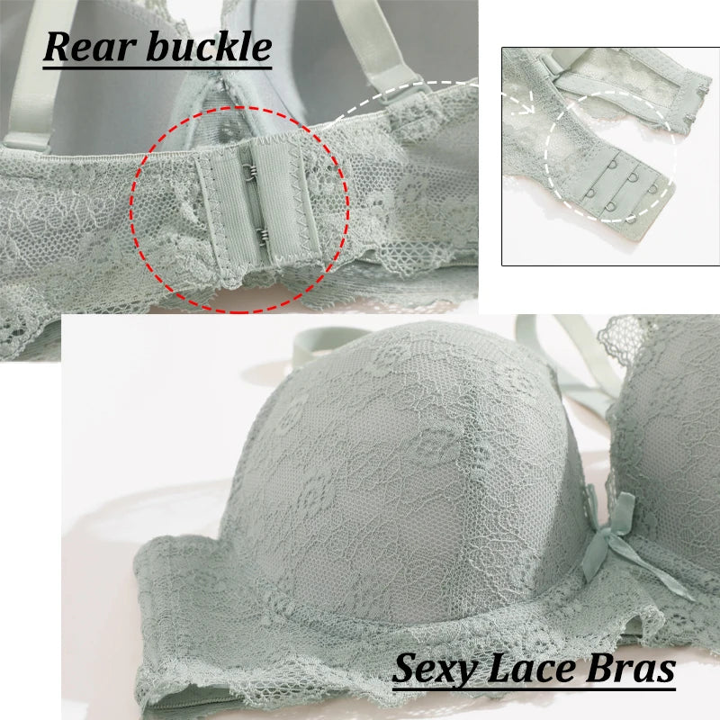 Sexy Lace Bras For Women Female Soft Underwear Push Up Bralette Comfort Brassiere Perspective Lace Bras Sexy Lingerie Low Cut