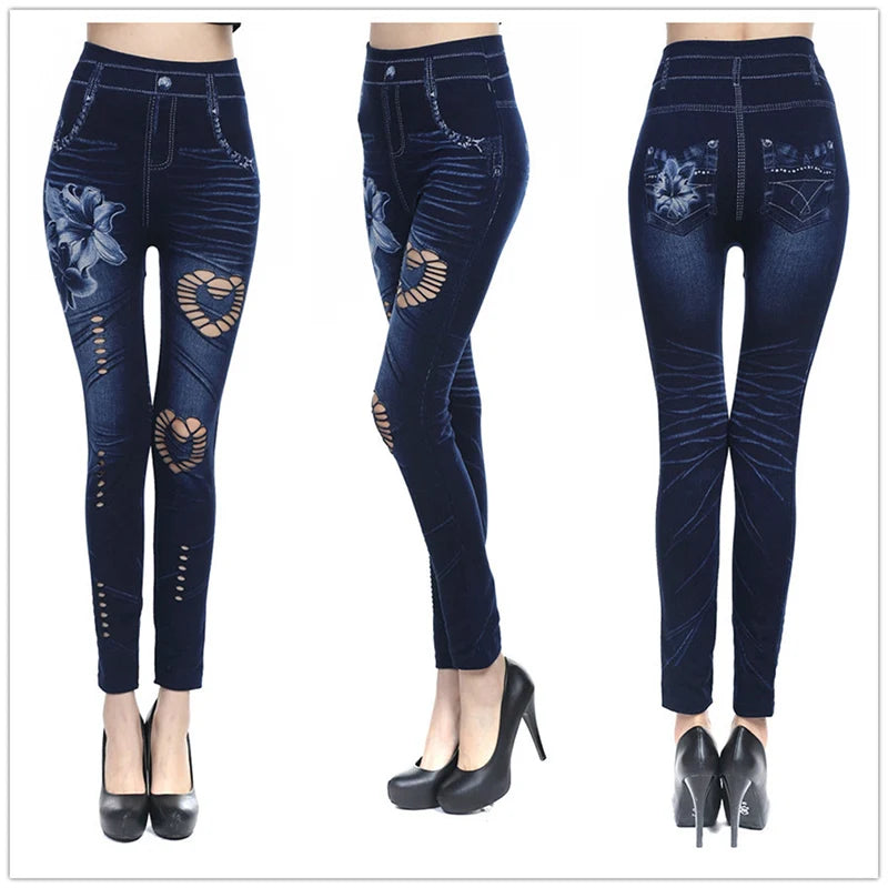 High-Waist Skinny Jeggings for Women - Plus Size Fitness Leggings