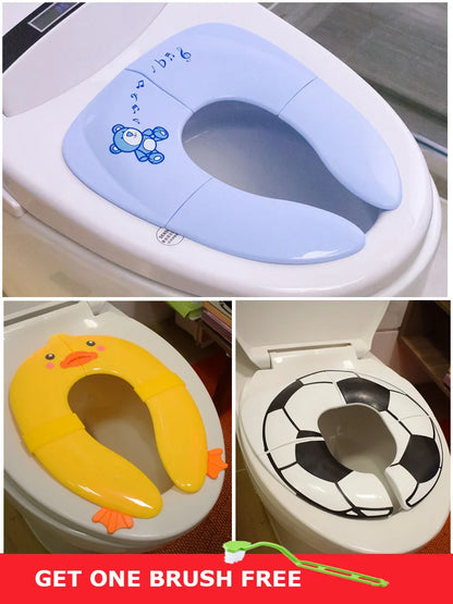 Portable Baby Travel Potty Seat: Foldable Toddler Toilet Training Chair with Urinal Cushion