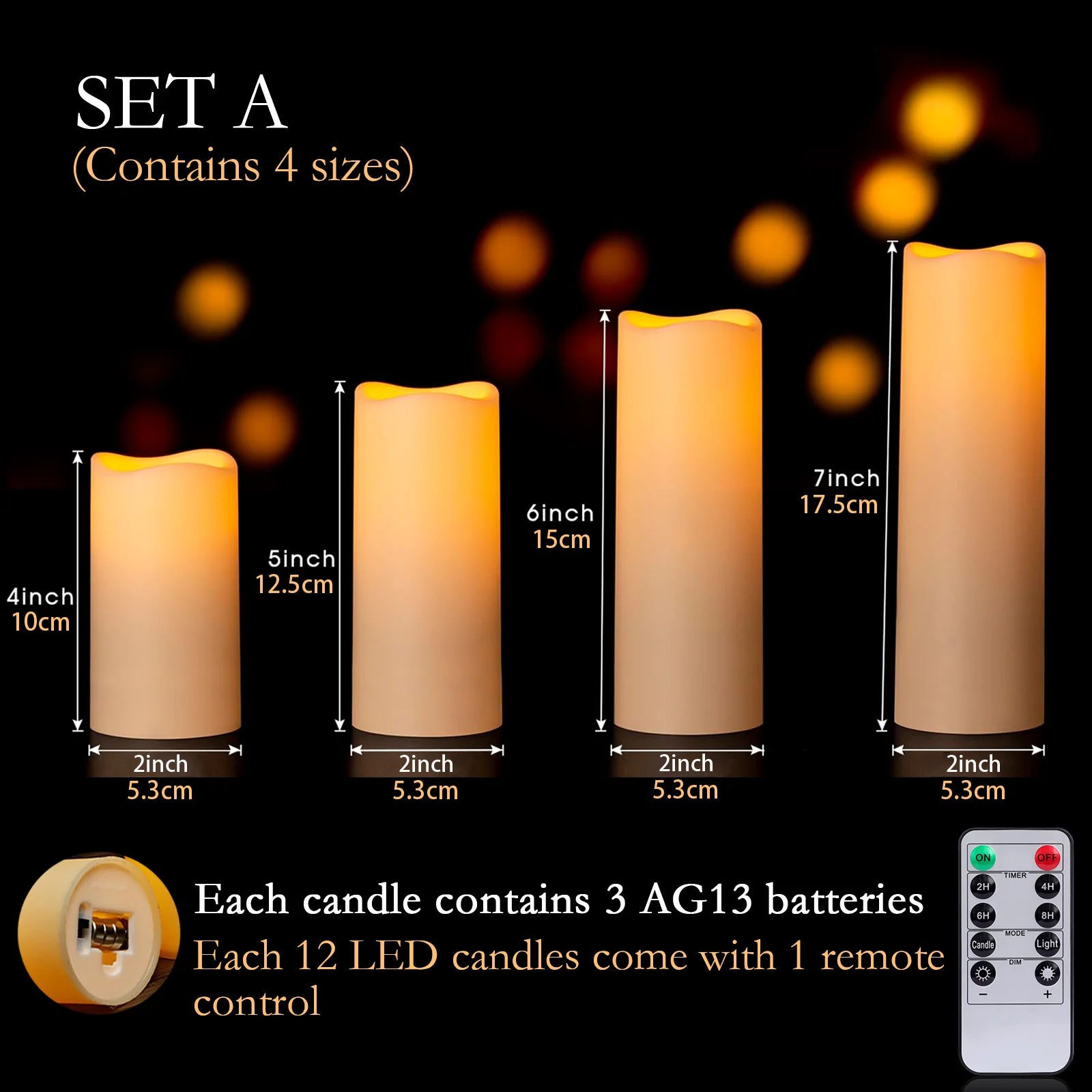 12-96Pcs Flameless LED Candles with Remote | Real Wax Pillar Battery Candles | Wedding & Fireplace Decor | tonyfinger store