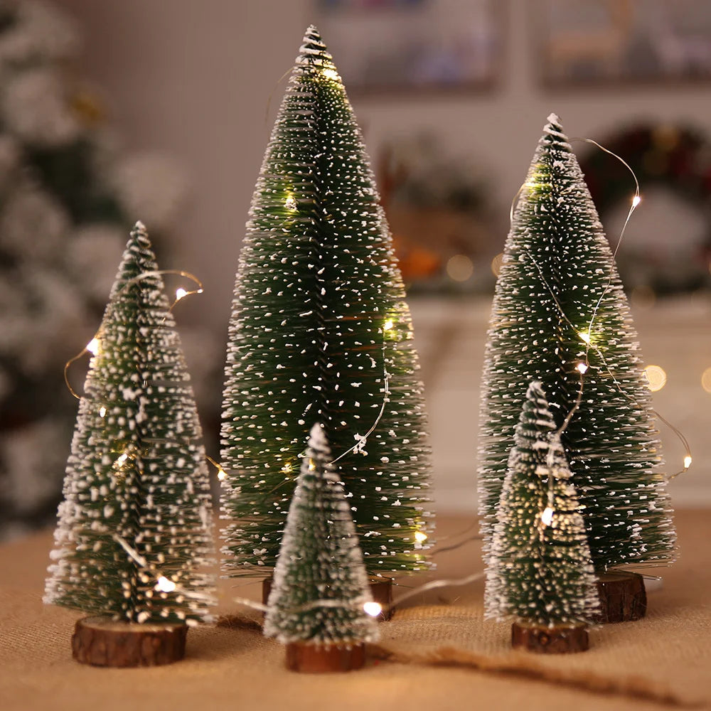 Mini Christmas Tree Small Cedar Pine For Home Room Decor Christmas Table Ornaments Xmas Party Supplies New Year Ornaments