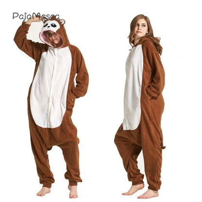 Baboon Adult Onesie Animal Cosplay Boy Men Pajama Cartoon Fleece Overall Women Jumpsuit Homewear Onsie Costume Raccoon Kigurumi