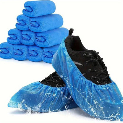 100 Disposable Non-Slip Shoe Covers - Waterproof & Recyclable