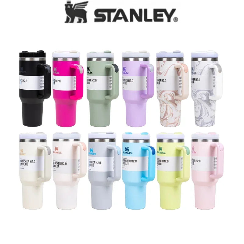 Stanley 40oz Insulated Tumbler With Lid and Straws Stainless Steel Coffee Tumbler with Handle Vacuum Leak Proof Coffee Cup